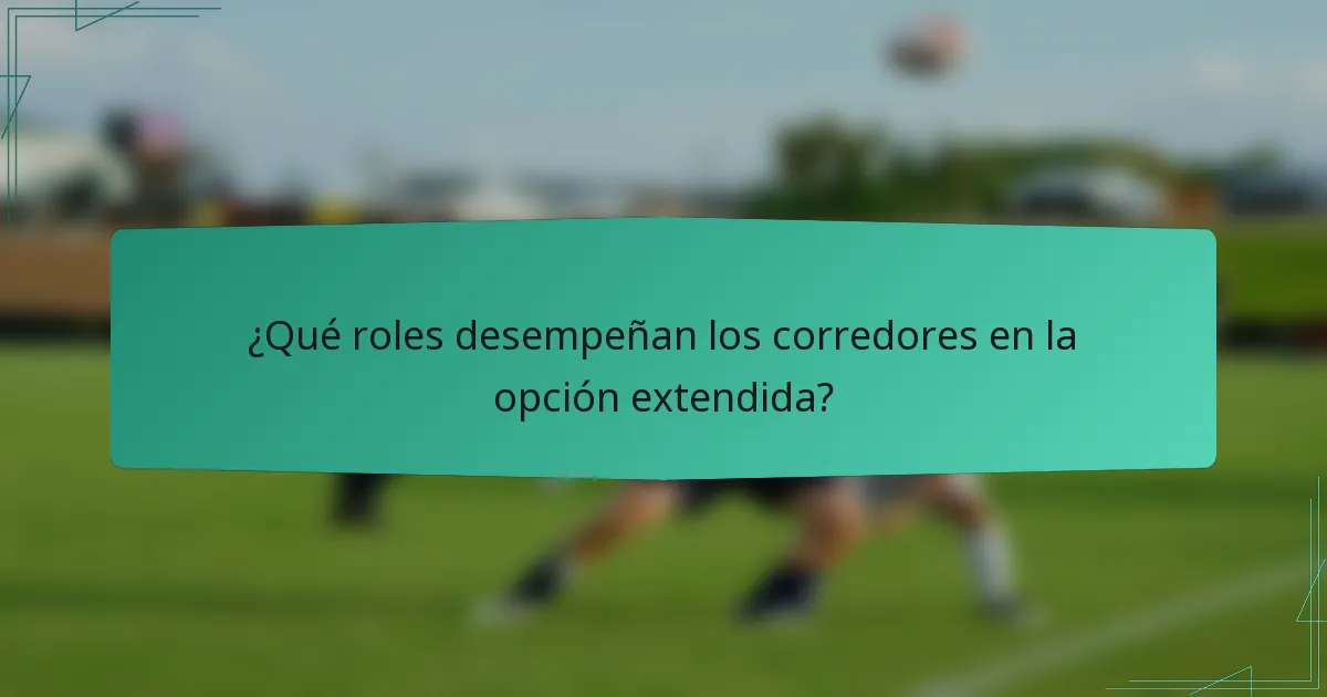 ¿Qué roles desempeñan los corredores en la opción extendida?